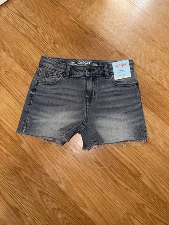 Cat & Jack Girls Gray Cutoff Adjustable Waist Shorts NWT Size Large 10/12…241 - Picture 2 of 8